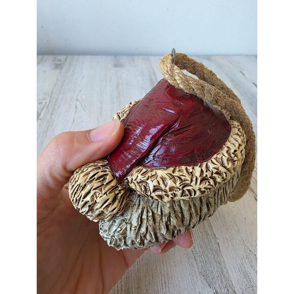 Vintage Anderson Santa head bust 2001 unique primitive rope hanging Xmas tree - Picture 3 of 9